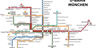 Ubahn kaart van münchen