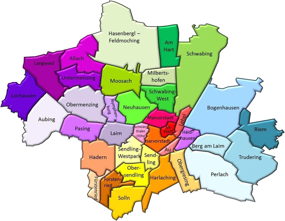 münchen wijken kaart