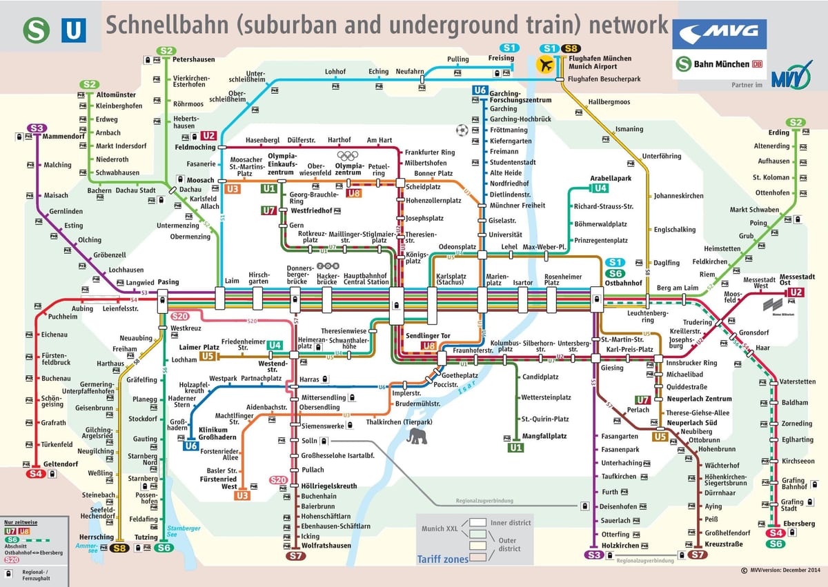 münchen s-trein kaart