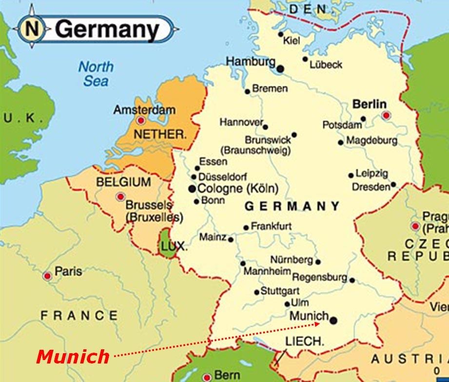 Kaart van münchen europa