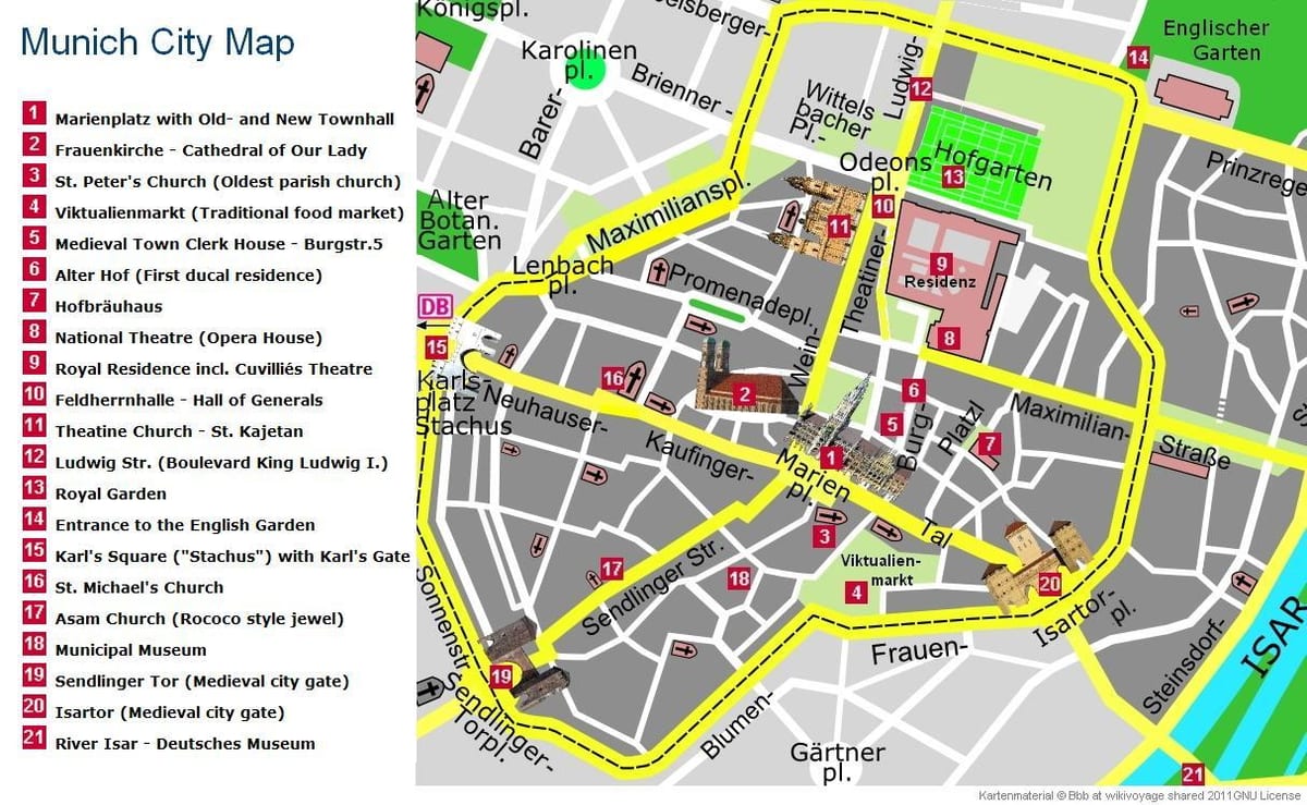 münchen kaart attracties
