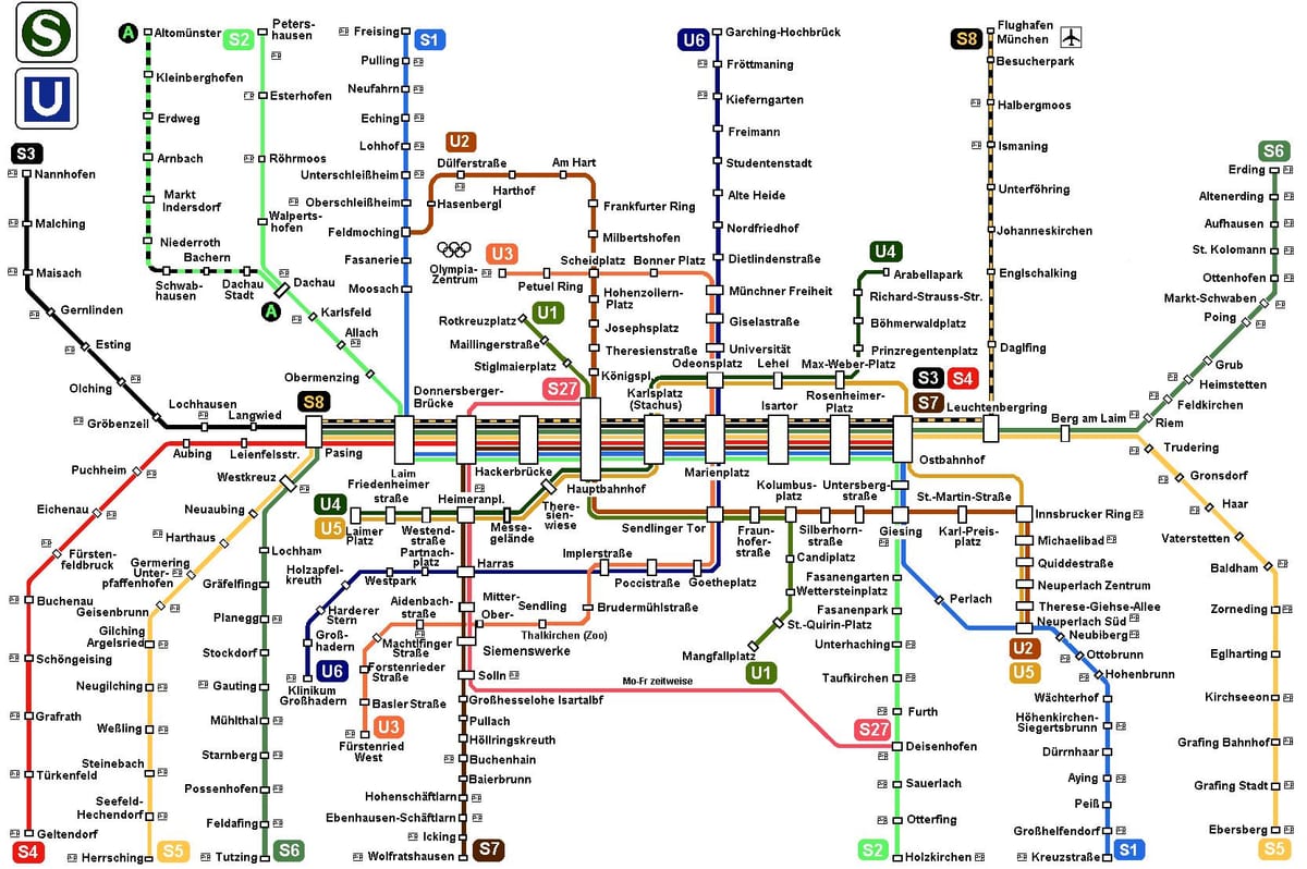 münchen s8 trein kaart