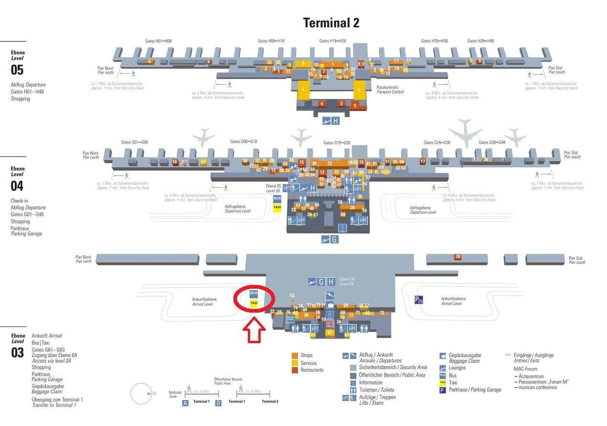 Kaart van münchen terminal 2