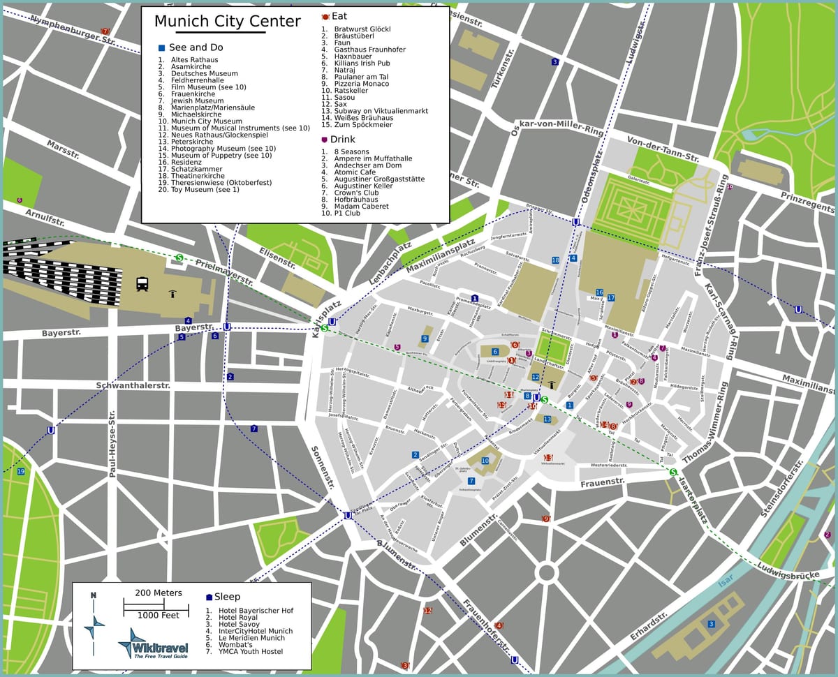toeristische kaart van münchen bezienswaardigheden