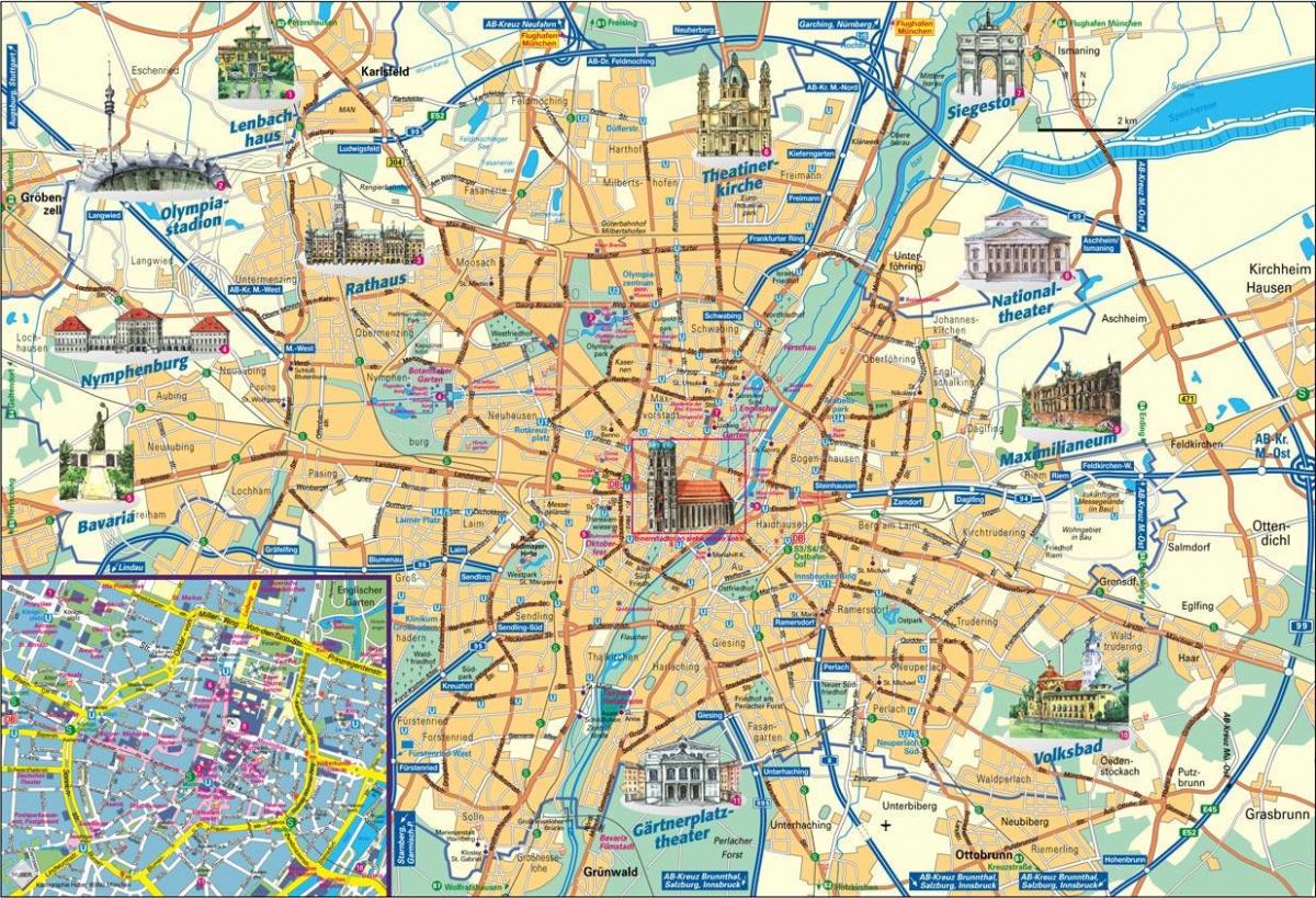 plattegrond van de stad münchen duitsland