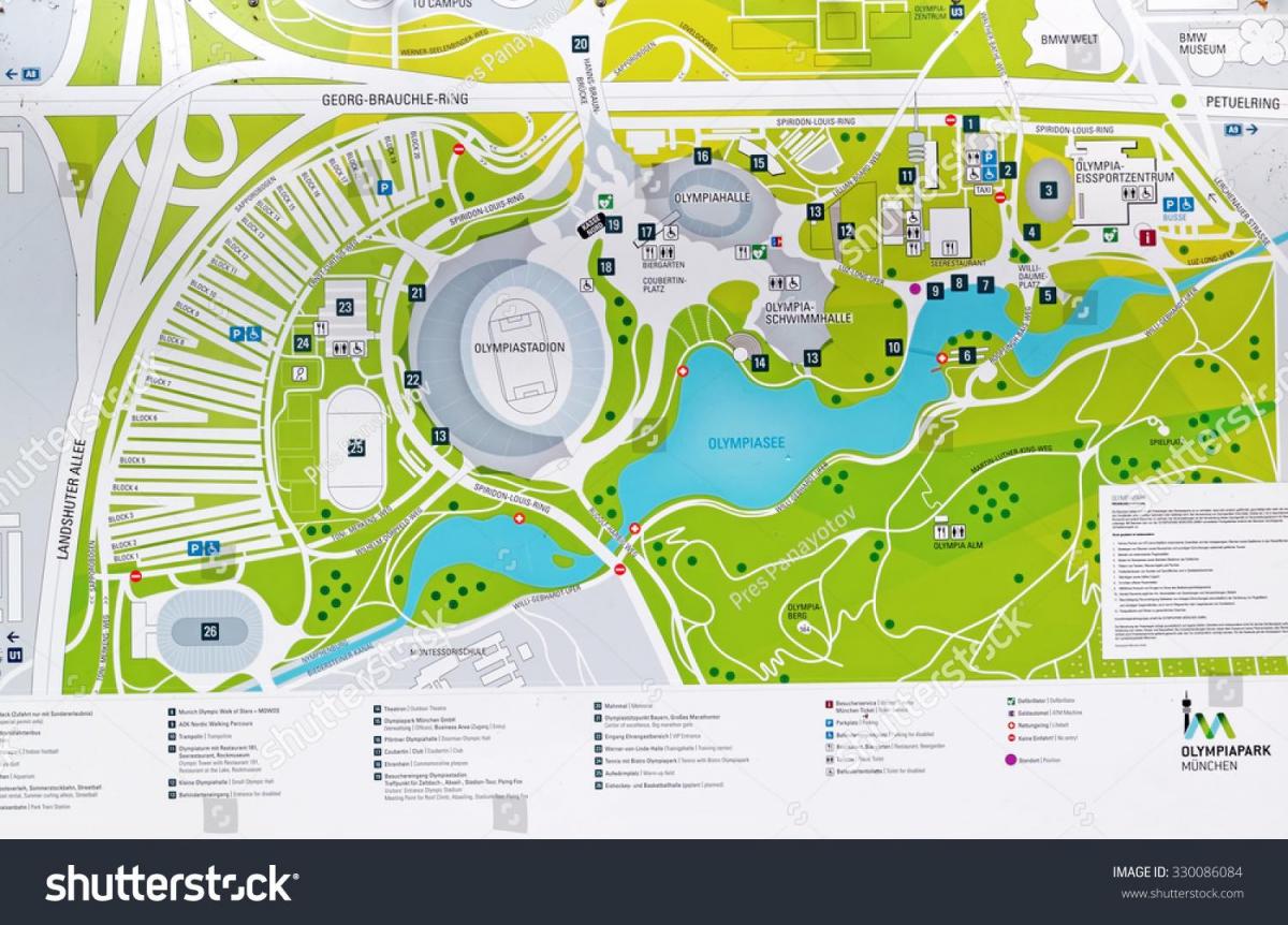 Kaart van münchen olympic park
