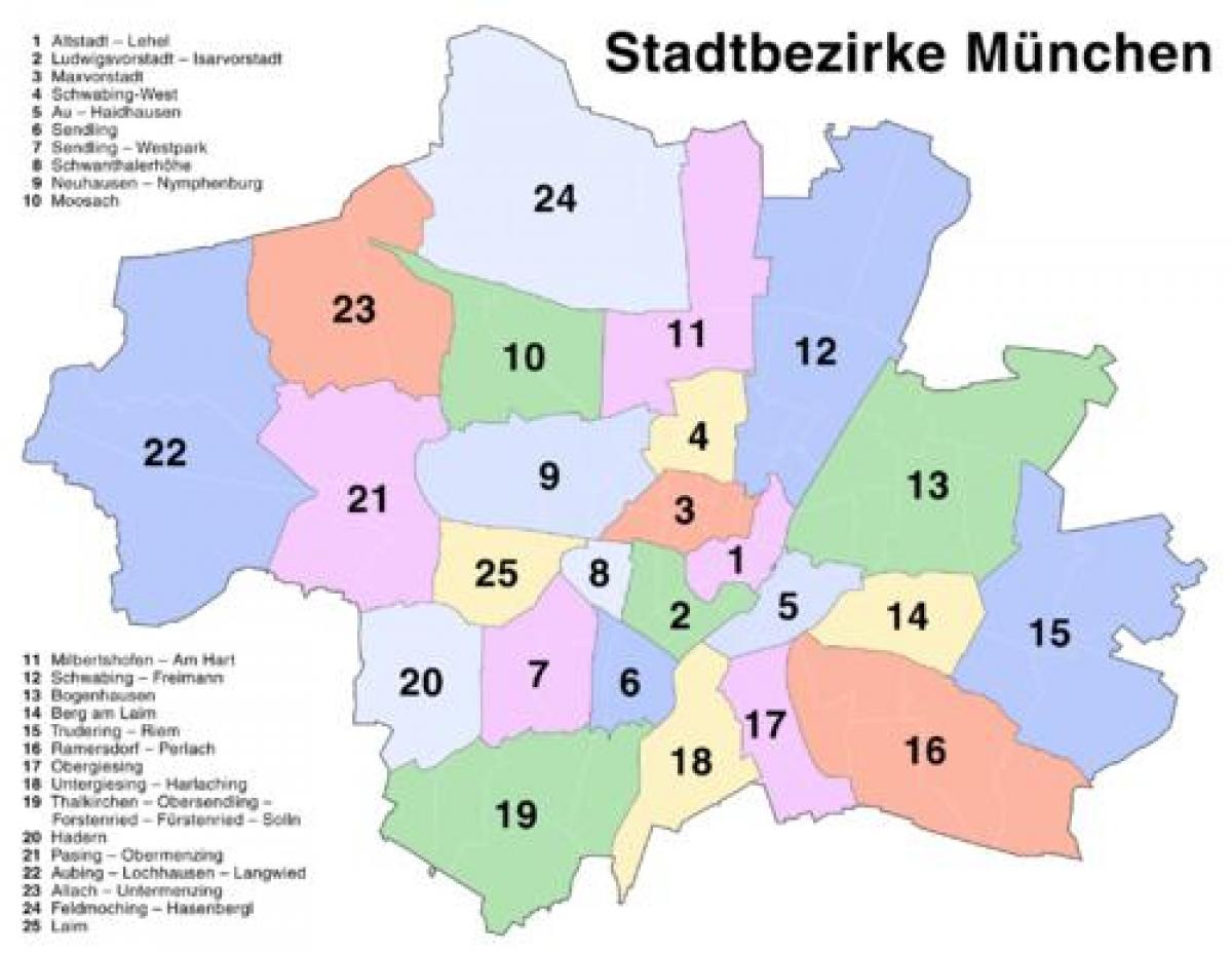münchen-gebied kaart