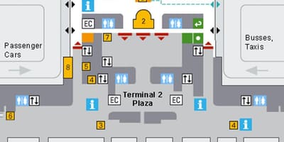 Kaart van de luchthaven van münchen aankomst