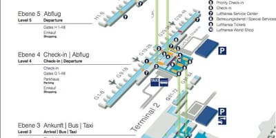 Kaart van de luchthaven van münchen lufthansa
