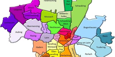München wijken kaart