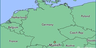 München op de kaart van de wereld