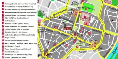 München kaart attracties