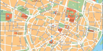 Straat kaart van münchen duitsland